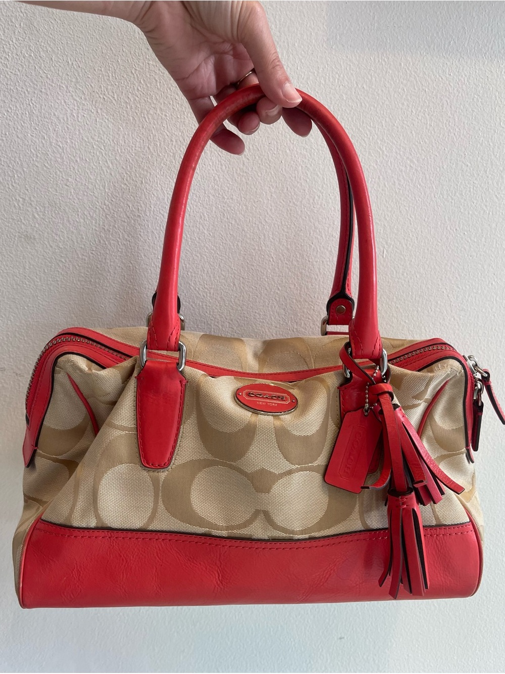 Vintage Coach Haley Signature Canvas Satchel